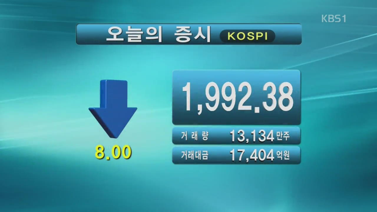 코스피 1,992.38 코스닥 496.05