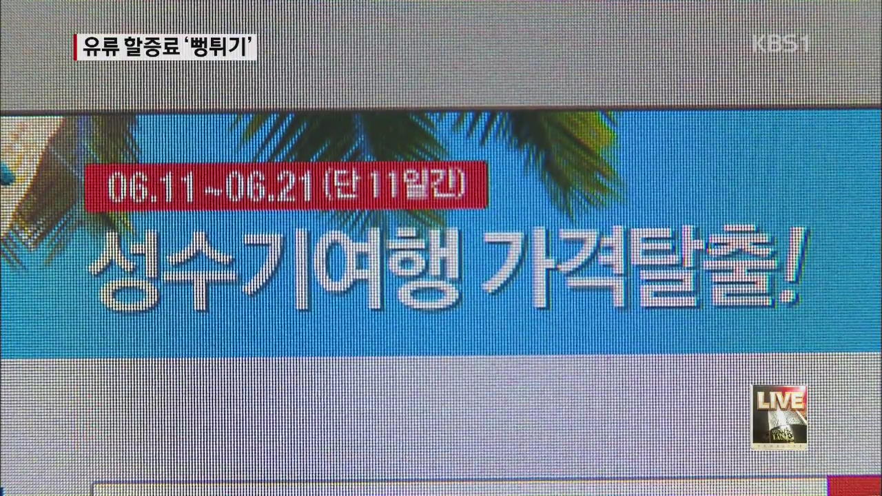 유류할증료·항공세 부풀린 여행사 적발
