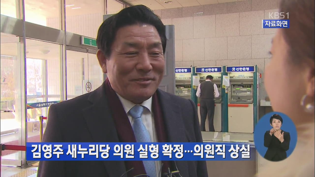 김영주 새누리당 의원 실형 확정…의원직 상실