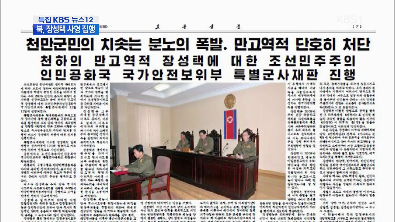 북 매체, ‘장성택 사형’ 대대적 보도