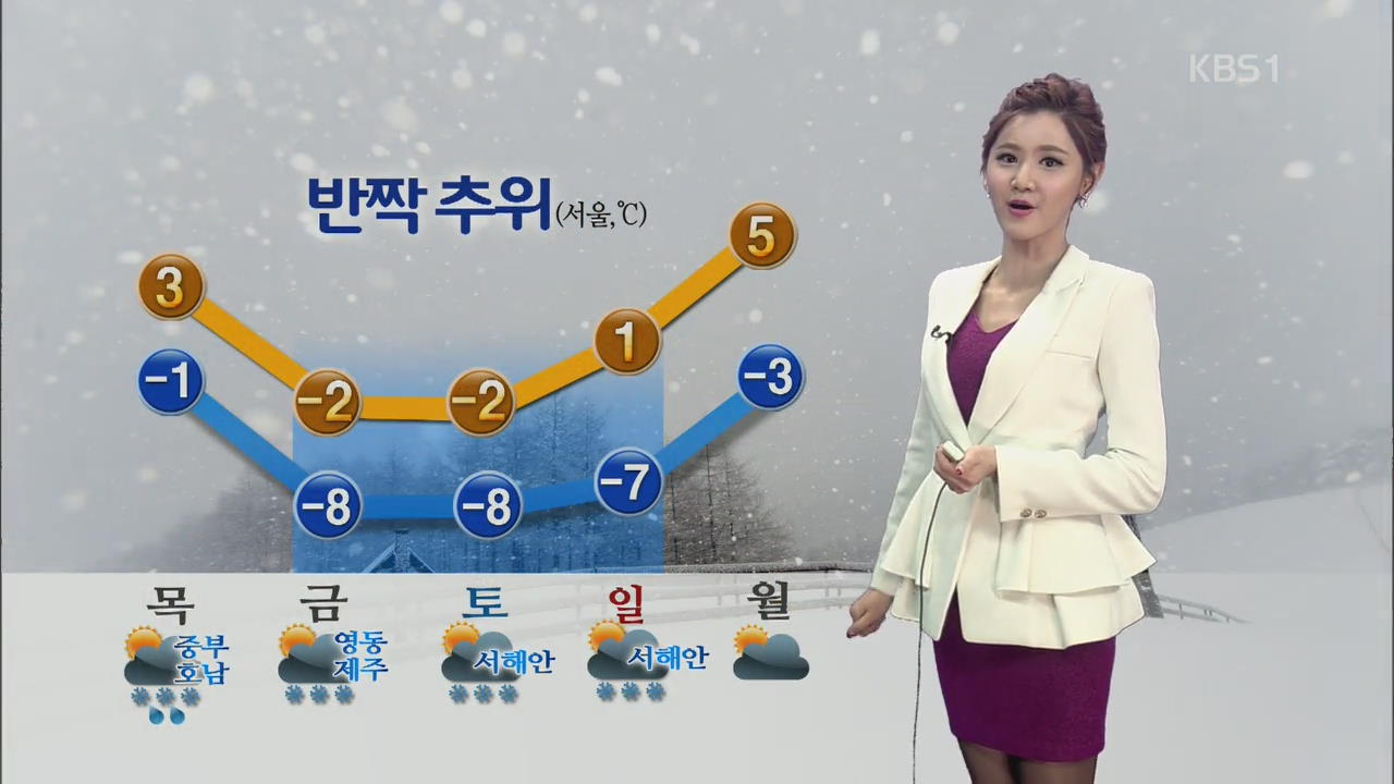 오늘 중부·호남 눈…주말 반짝 한파