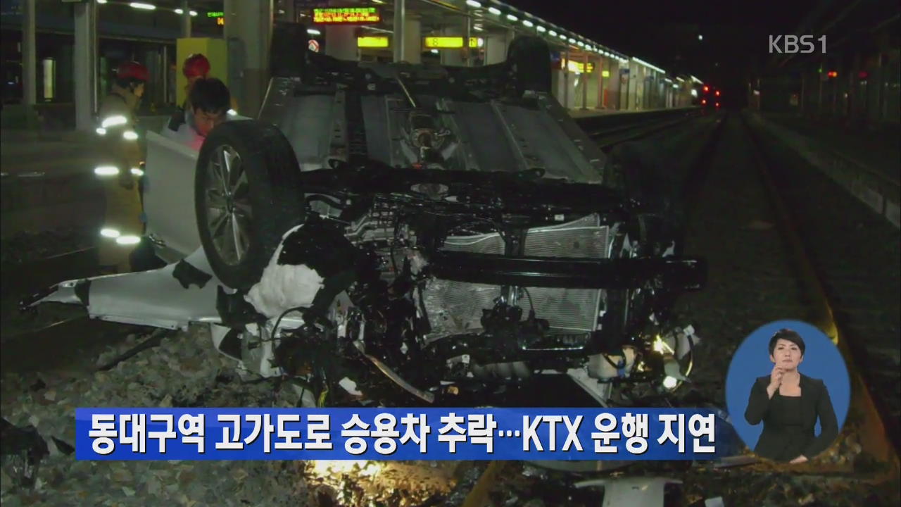 동대구역 고가도로 승용차 추락…KTX 운행 지연