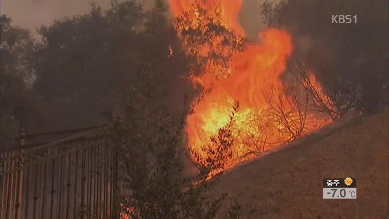 미 LA 인근 대형 산불…도시 위협 강제 주민 대피령