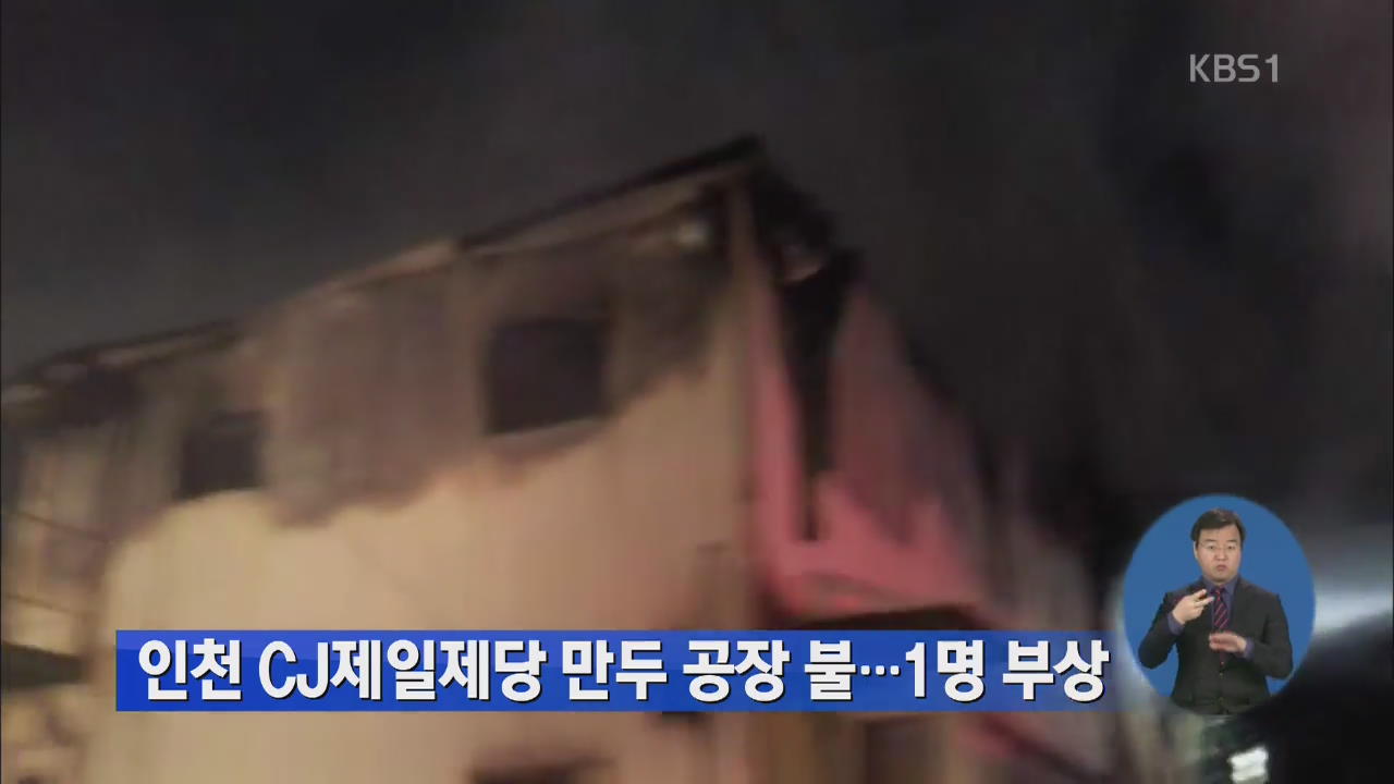 인천 CJ제일제당 만두 공장 불…1명 부상