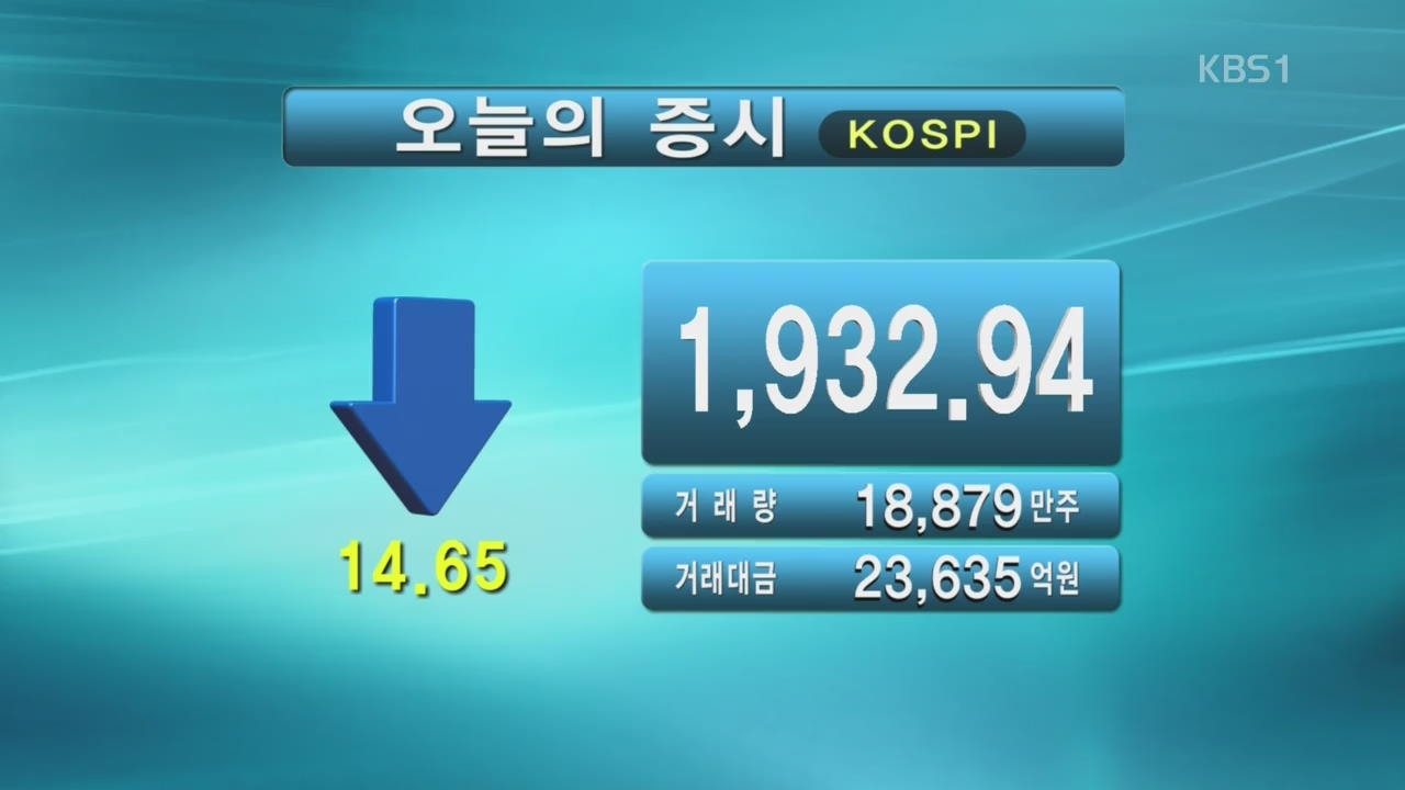 코스피 1,932.94 코스닥 519.08