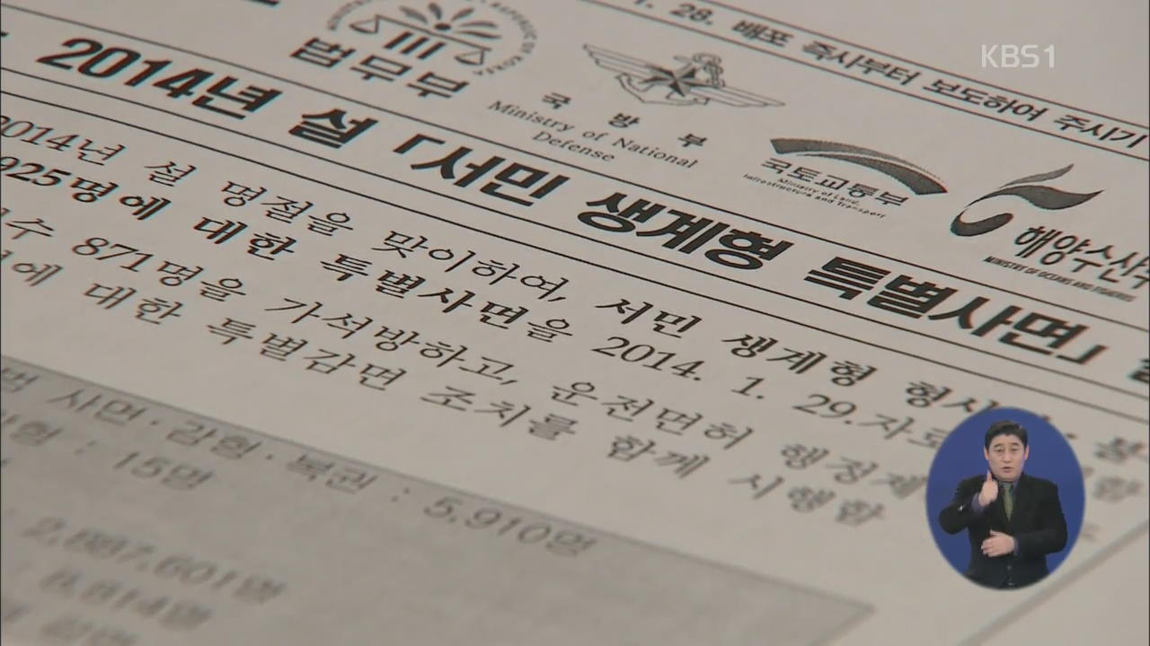 정부, 서민생계형 사범 5,900여 명 특사 단행