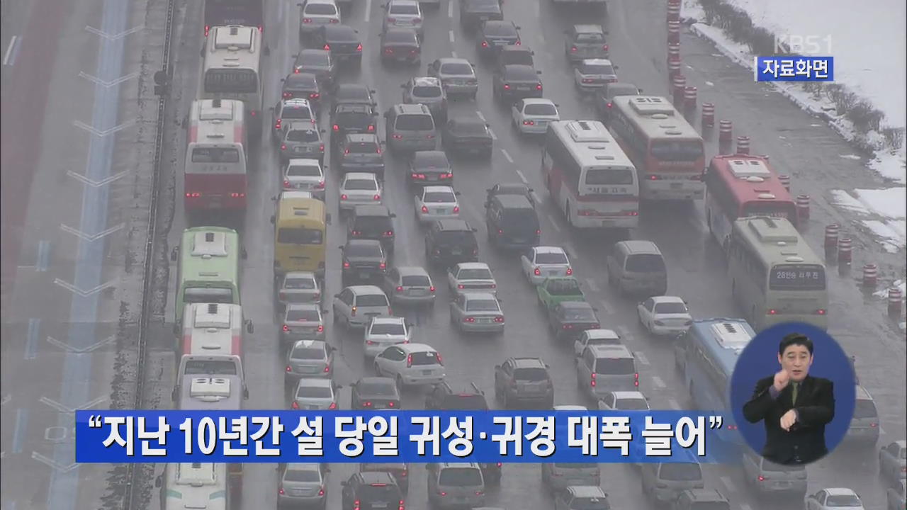 “지난 10년간 설 당일 귀성·귀경 대폭 늘어”