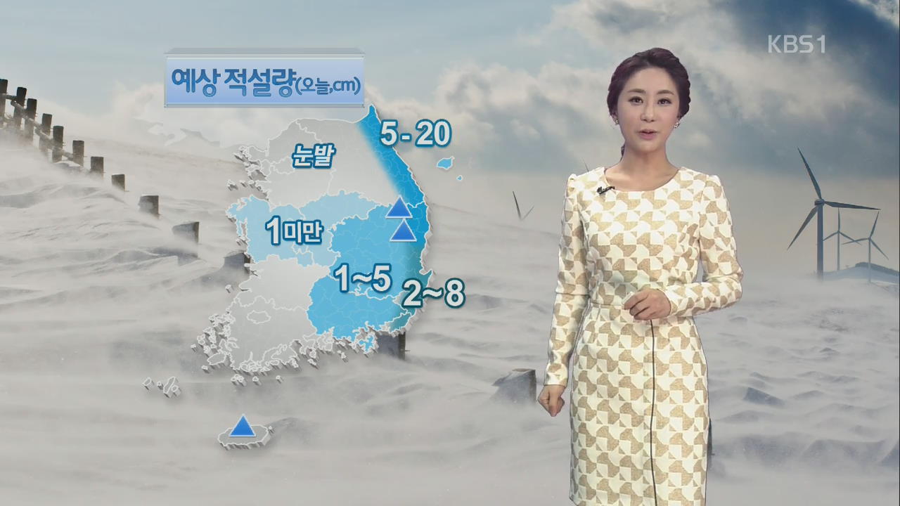 동해안 오늘 밤까지 최고 20cm 눈…서울 낮기온 3도
