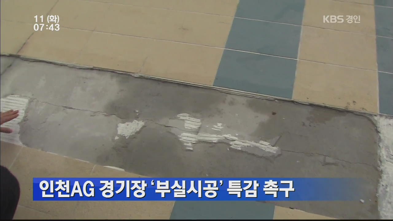 인천AG 경기장 ‘부실시공’ 특감 촉구