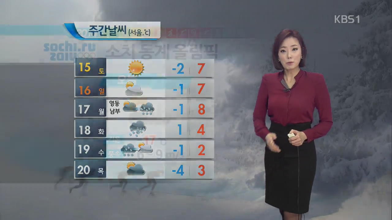 낮 기온 서울 6도·광주 10도… 동해안 아침까지 눈