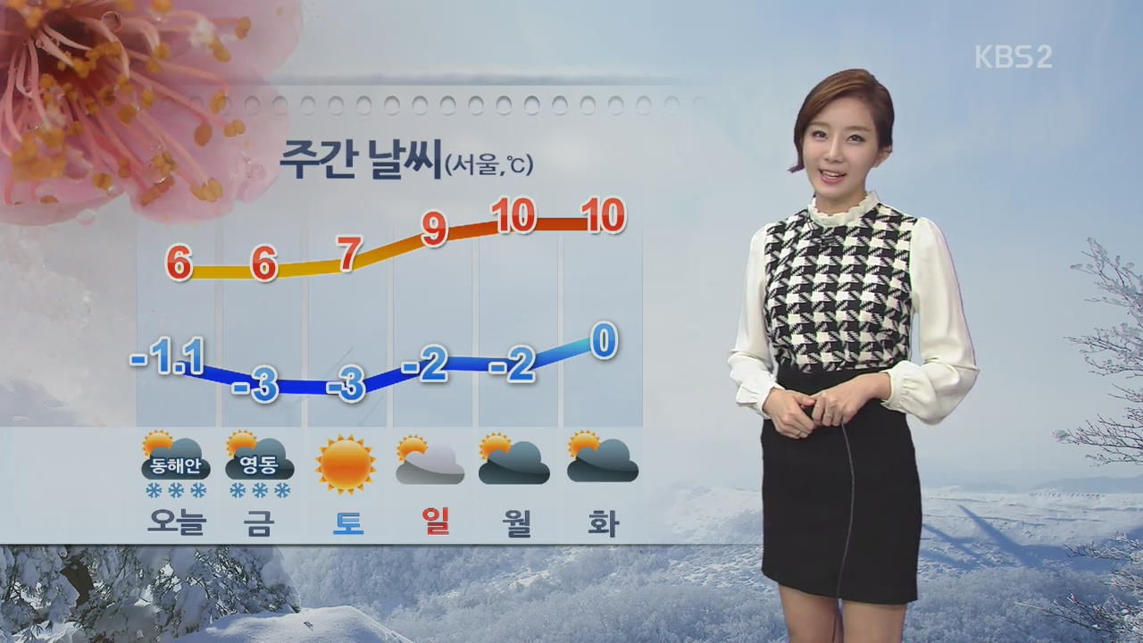 동해안, 오후부터 눈…서울 낮기온 6도