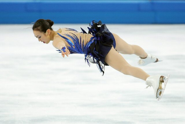 일본 피겨 대표팀 아사다 마오가 21일 오전 (한국시간) 러시아 소치 아이스버그 스케이팅 팰리스에서 열린 2014 소치 동계올림픽 피겨스케이팅 여자 싱글 프리프로그램에서 열연하고 있다.