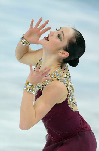 캐나다 피겨 대표팀 케이틀린 오스먼드가 21일 오전 (한국시간) 러시아 소치 아이스버그 스케이팅 팰리스에서 열린 2014 소치 동계올림픽 피겨스케이팅 여자 싱글 프리프로그램에서 아름다운 연기를 선보이고 있다.