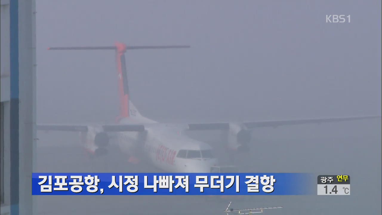 김포공항, 시정 나빠져 무더기 결항