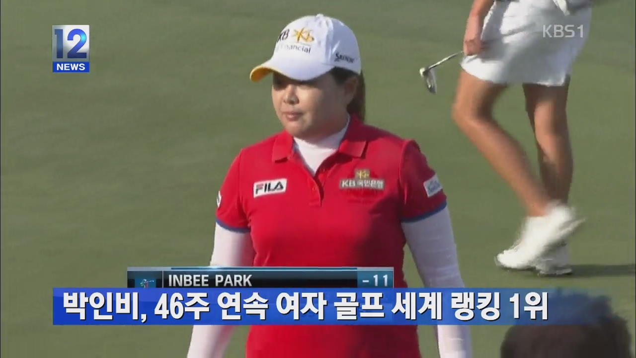 박인비, 46주 연속 여자 골프 세계 랭킹 1위