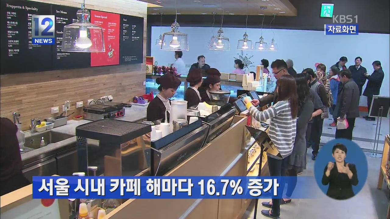 서울시내 카페 해마다 16.7% 증가