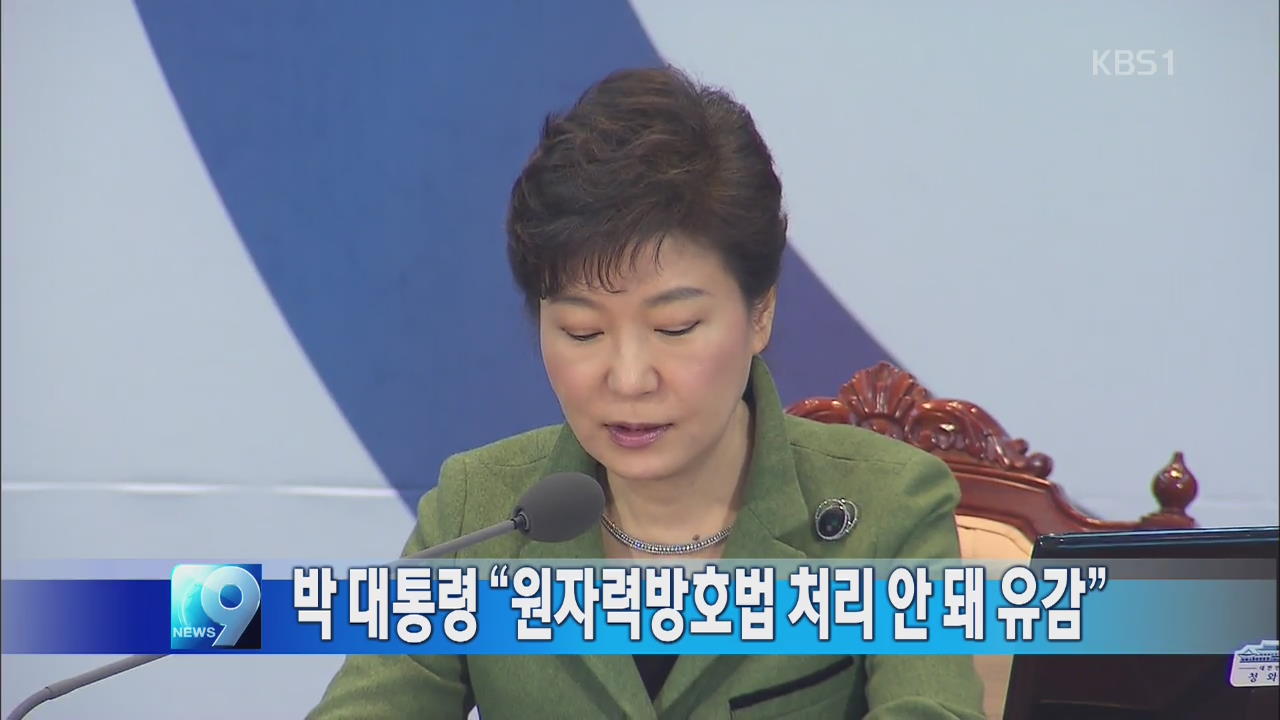 박 대통령 “원자력방호법 처리 안돼 유감”