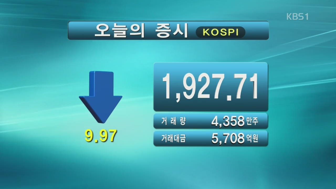 코스피 1,927.71 코스닥 540.95