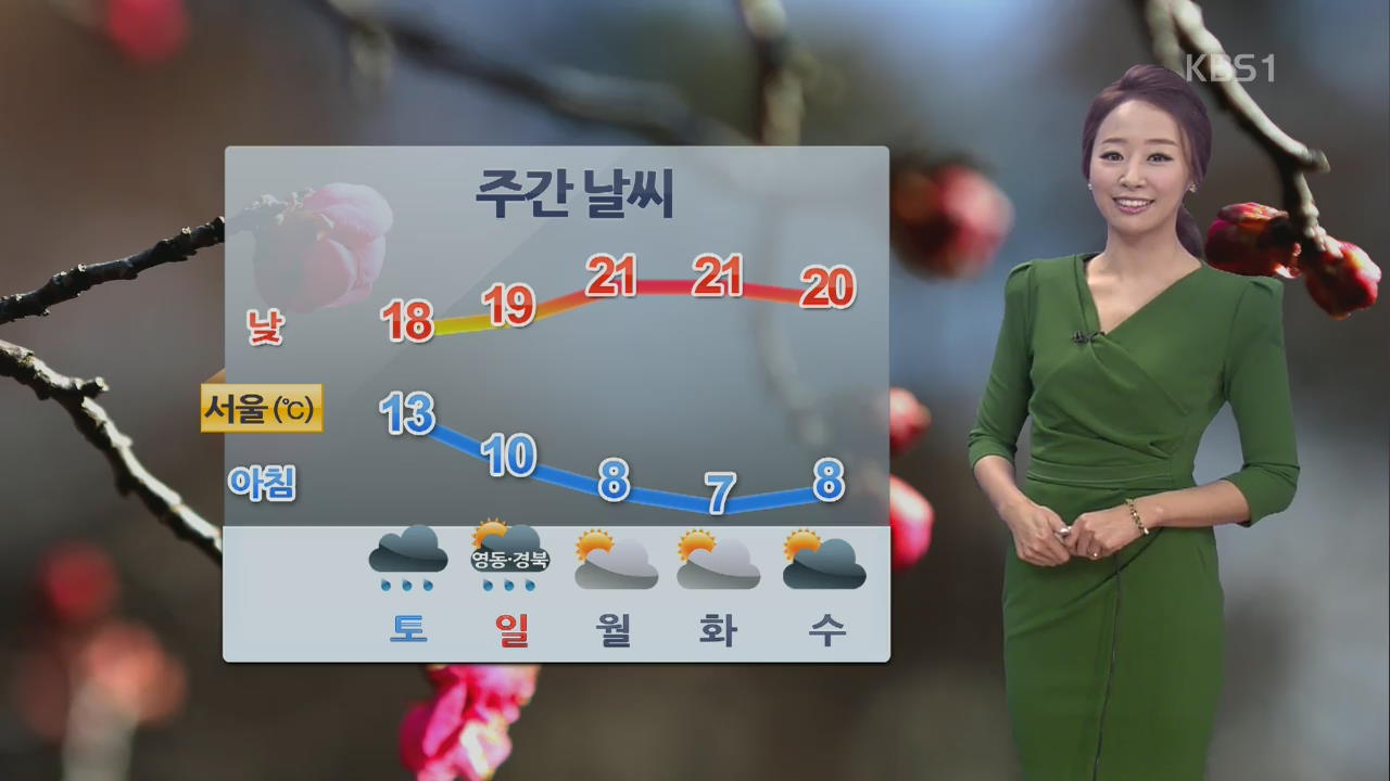 내일 충청·남부지방 비…서울 낮 19도