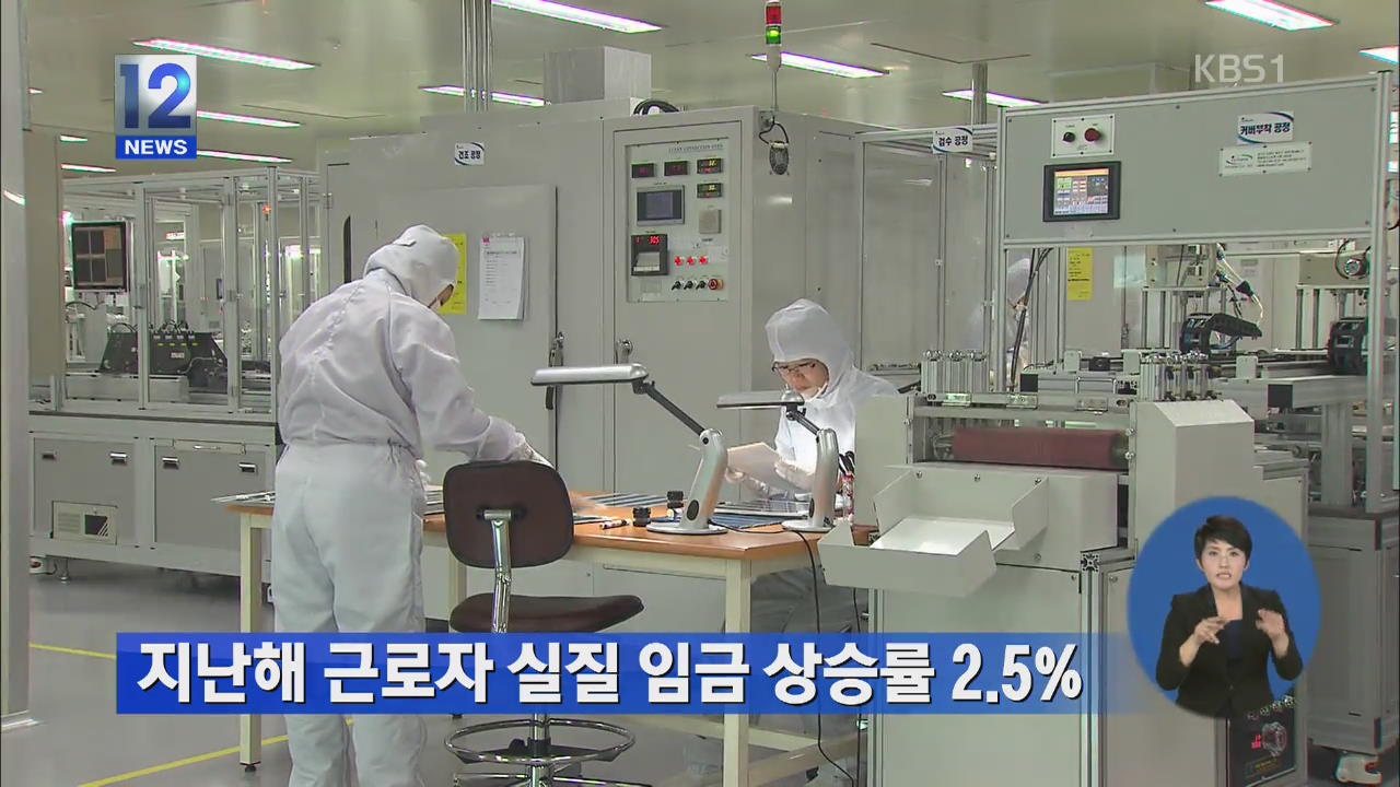 지난해 근로자 실질 임금 상승률 2.5%