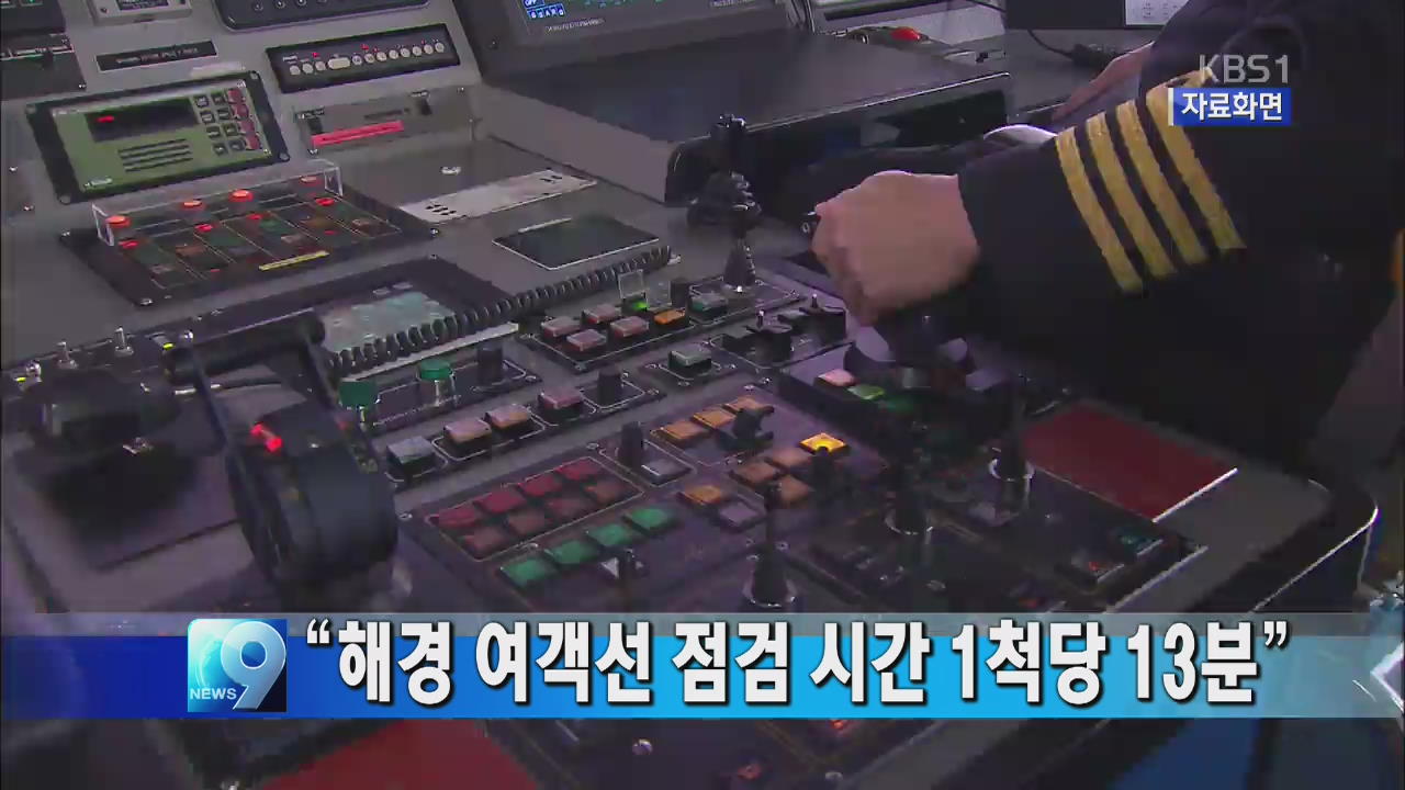 “지난해 정부의 여객선 점검 시간, 1척에 13분”