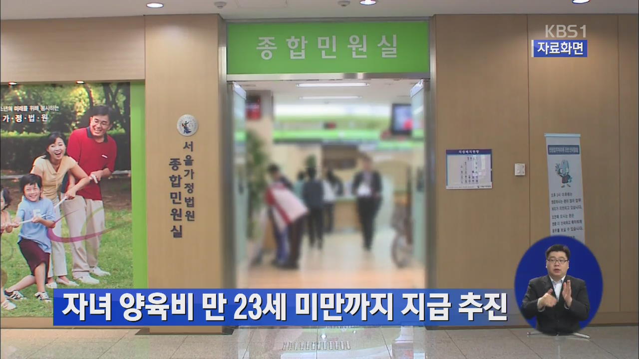 자녀 양육비 만 23세 미만까지 지급 추진