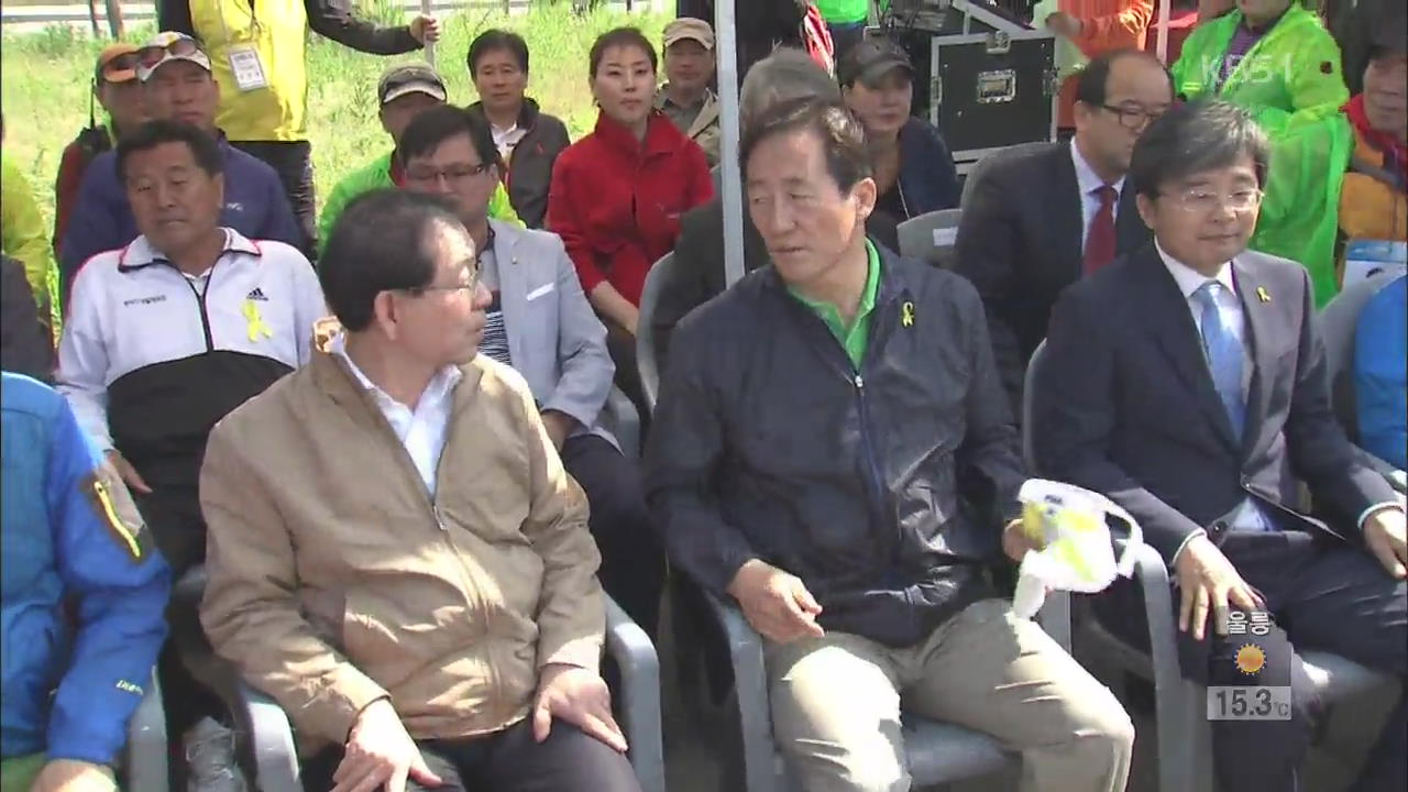 수도권 여야 후보, 휴일 현장 누비며 표심잡기