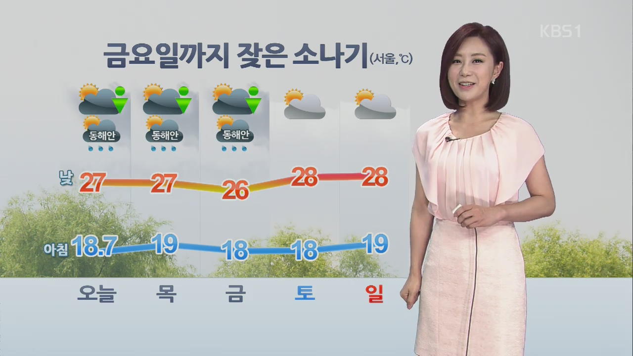 내륙 곳곳 소나기…벼락·돌풍·우박