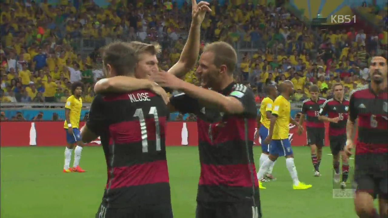 [월드컵 주요장면] 독일, 브라질 상대로 ‘전반 5골’
