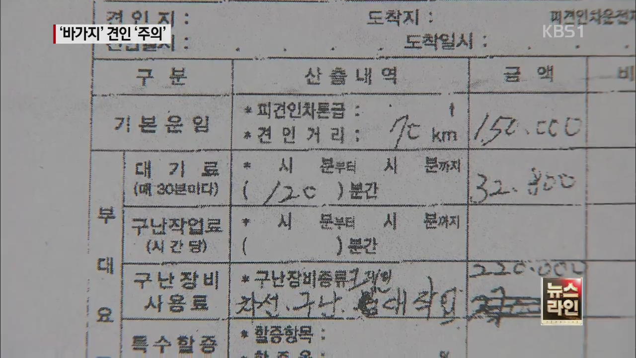 조심! 견인차 서비스 ‘바가지 요금’