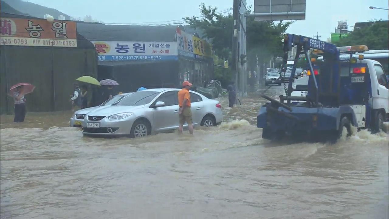 휩쓸리고 갇히고…부산 기록적 폭우에 3명 사망