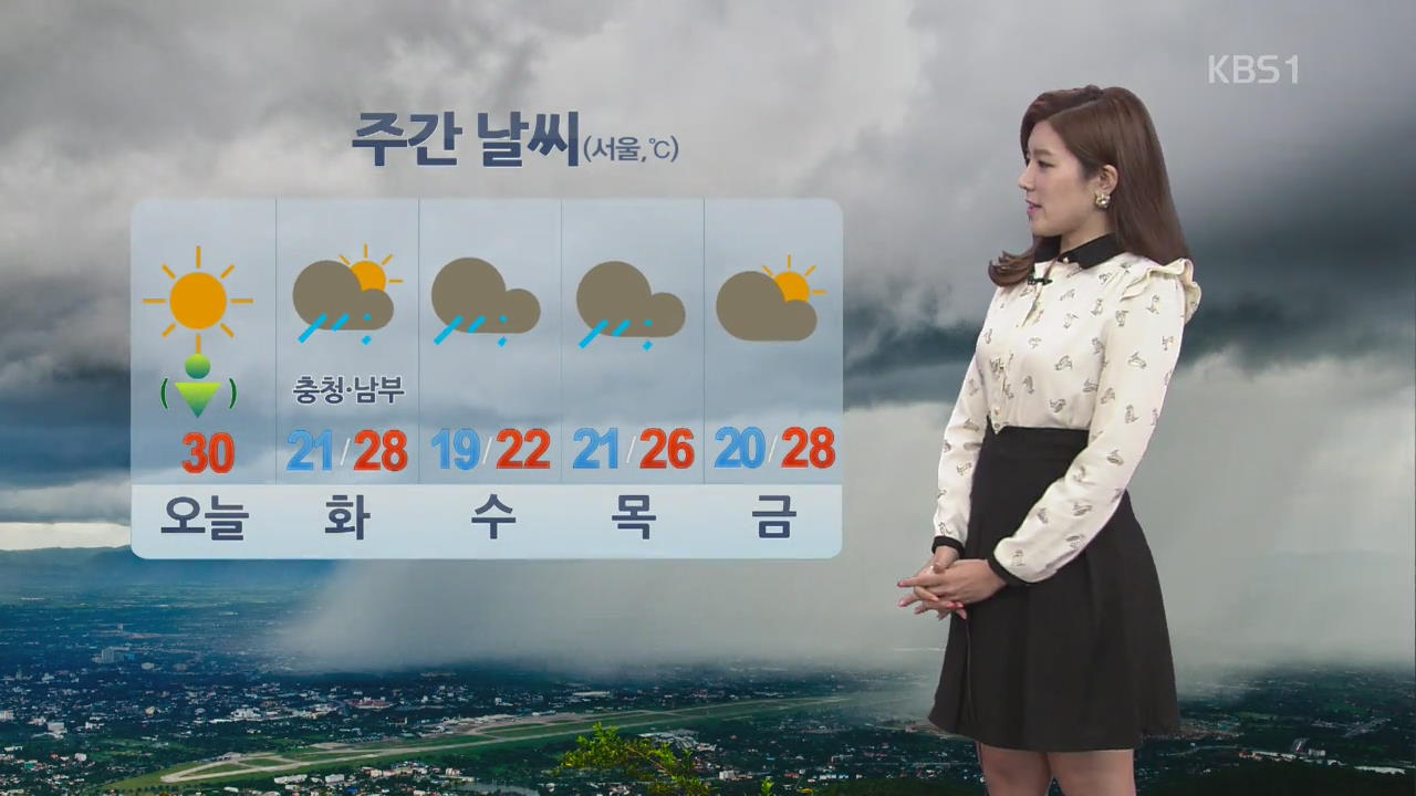 한낮 여름 더위 계속…내일 충청이남 비
