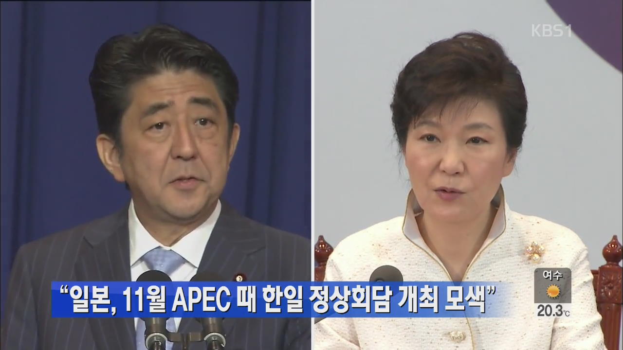 “일본, 11월 APEC 때 한일 정상회담 개최 모색”