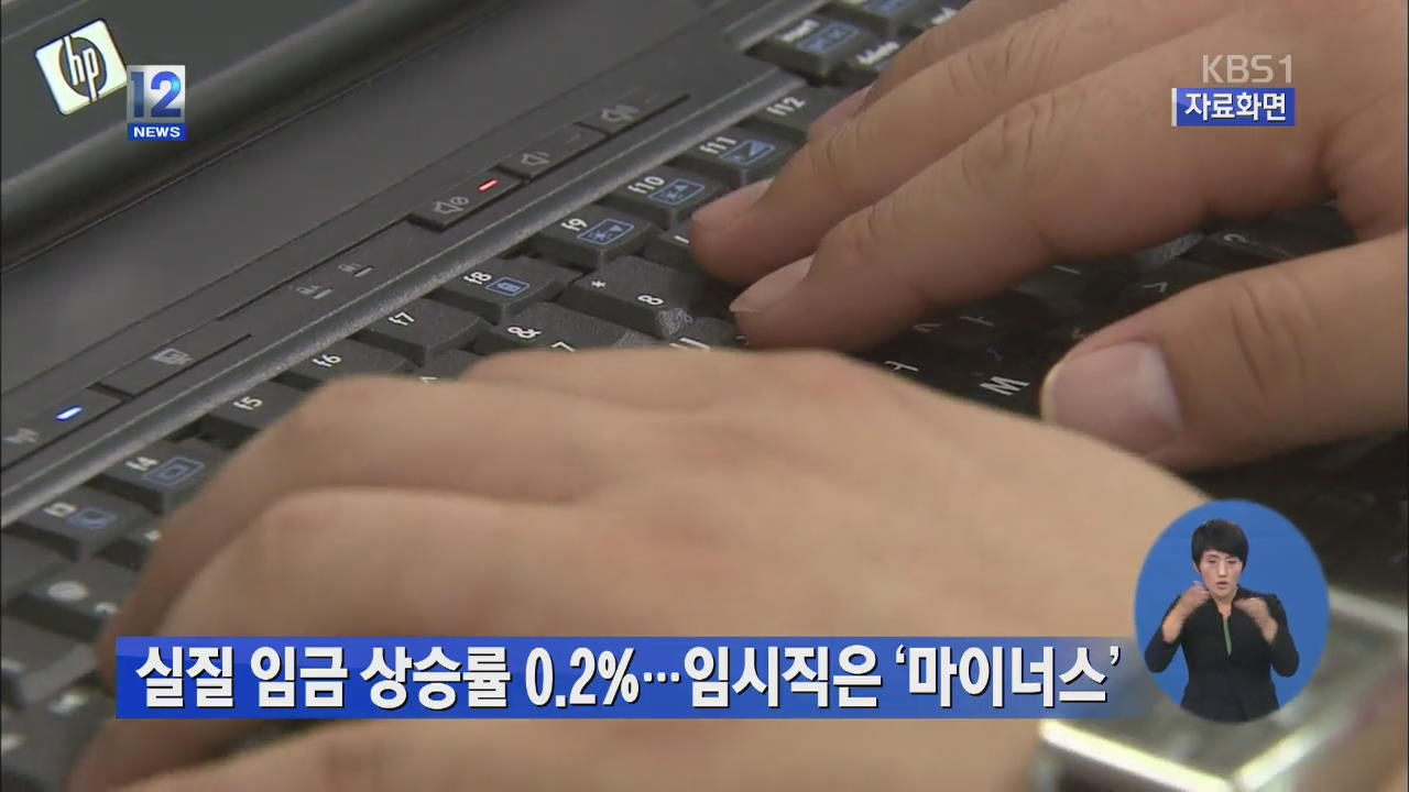 실질임금 상승률 0.2%…임시직은 ‘마이너스’