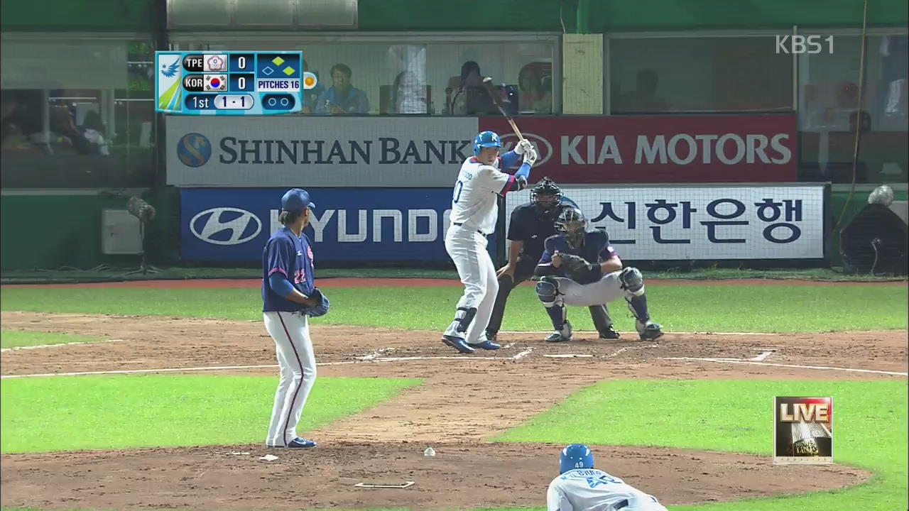 한국 야구, 타이완에 압승