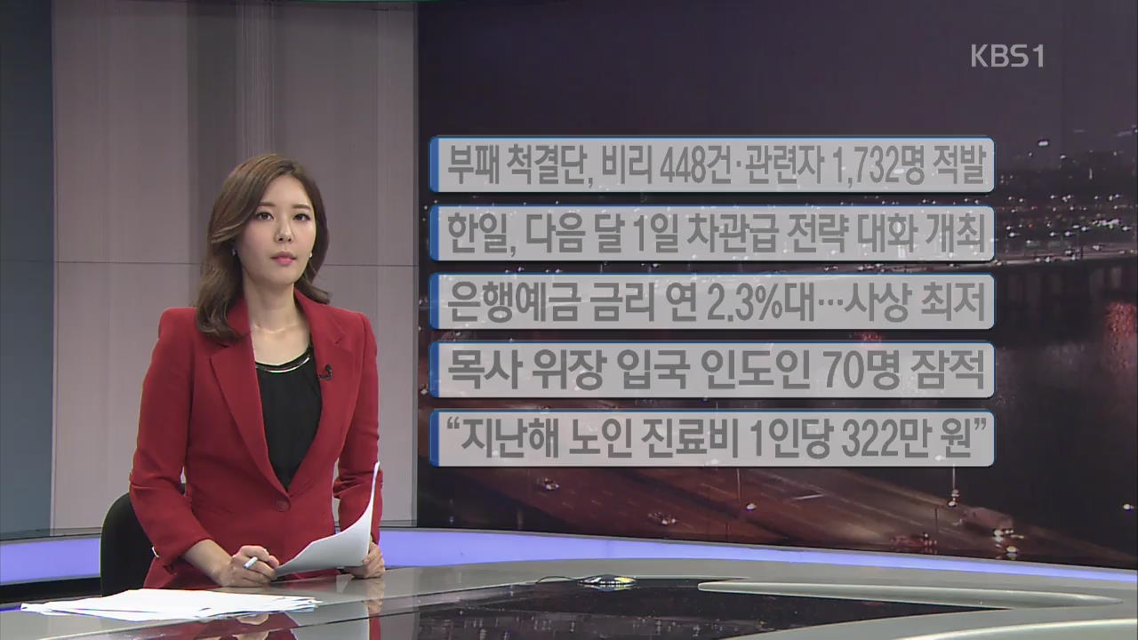 [간추린 단신] 부패척결단, 비리 448건·관련자 1,732명 적발 외