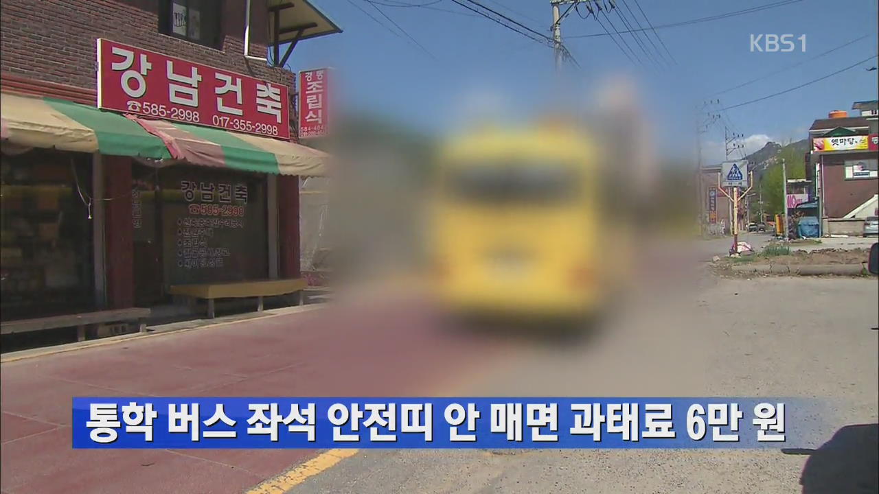 통학버스 좌석 안전띠 안 매면 과태료 6만 원