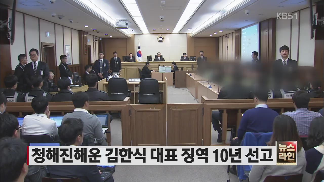 청해진해운 김한식 대표 징역 10년 선고