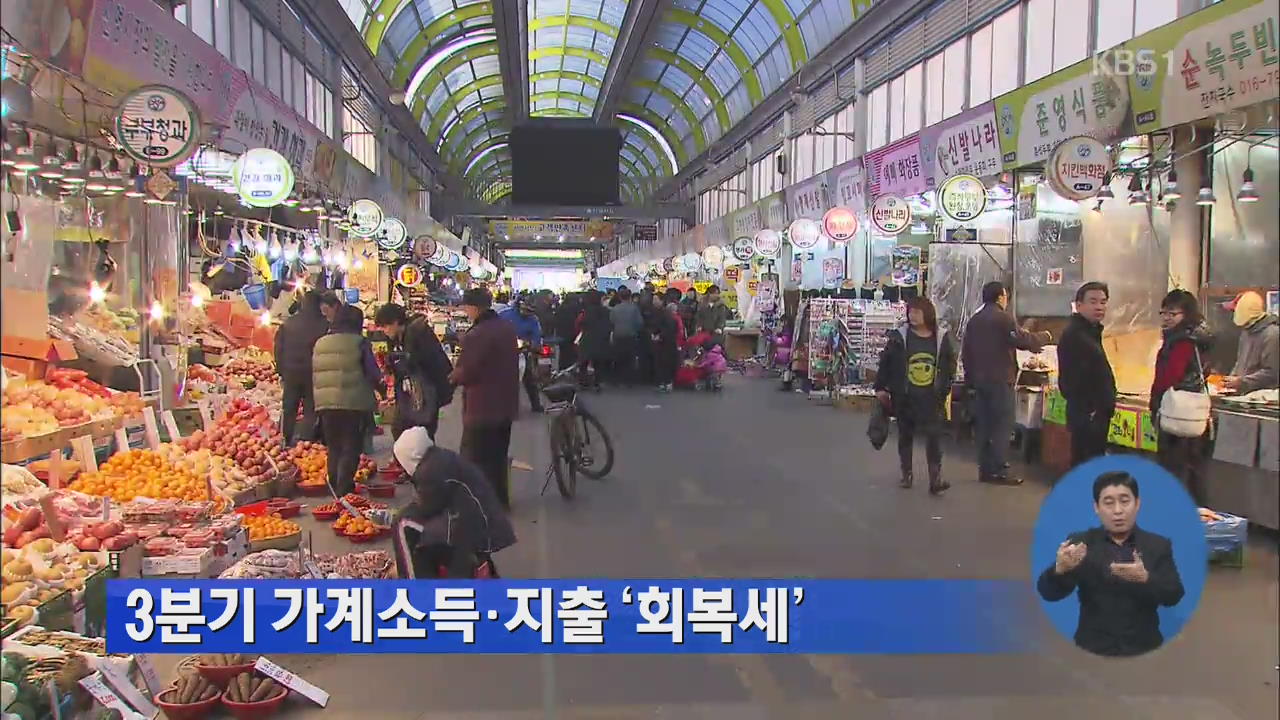 3분기 가계소득·지출 ‘회복세’