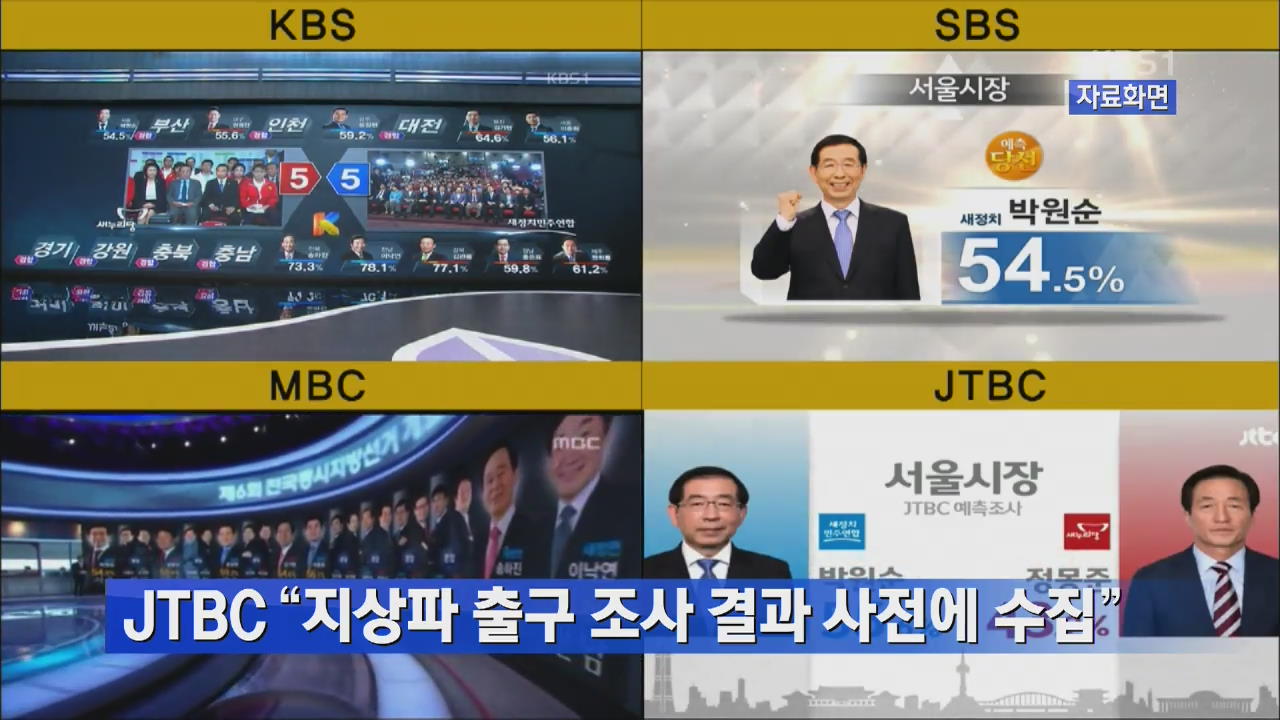 JTBC “지상파 출구 조사 결과 사전에 수집”