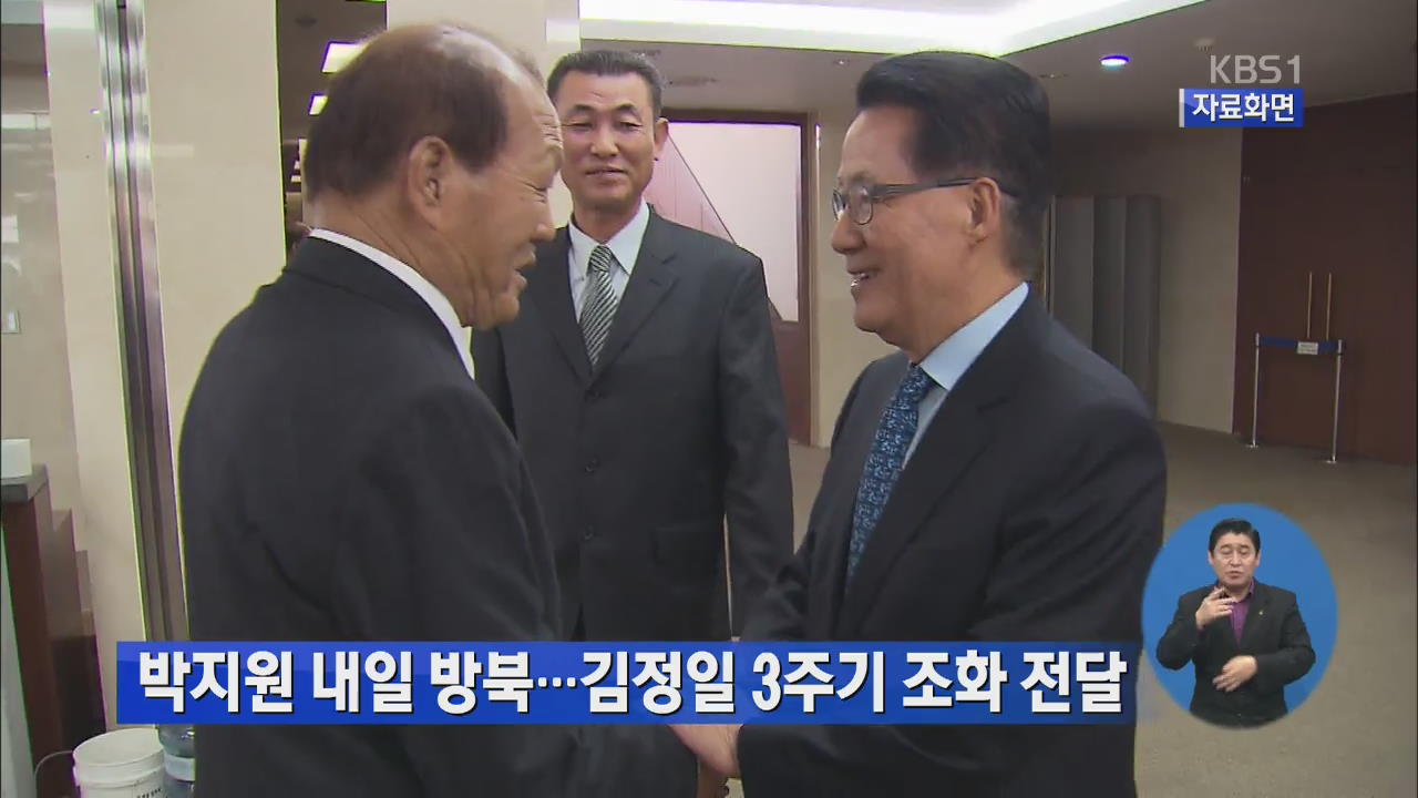 박지원 내일 방북…김정일 3주기 조화 전달