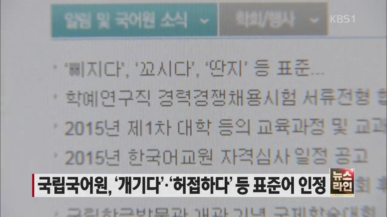 국립국어원, ‘개기다’·‘허접하다’ 등 표준어 인정