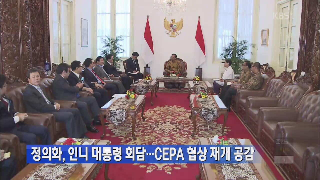 정의화, 인니 대통령 회담…CEPA 협상 재개 공감