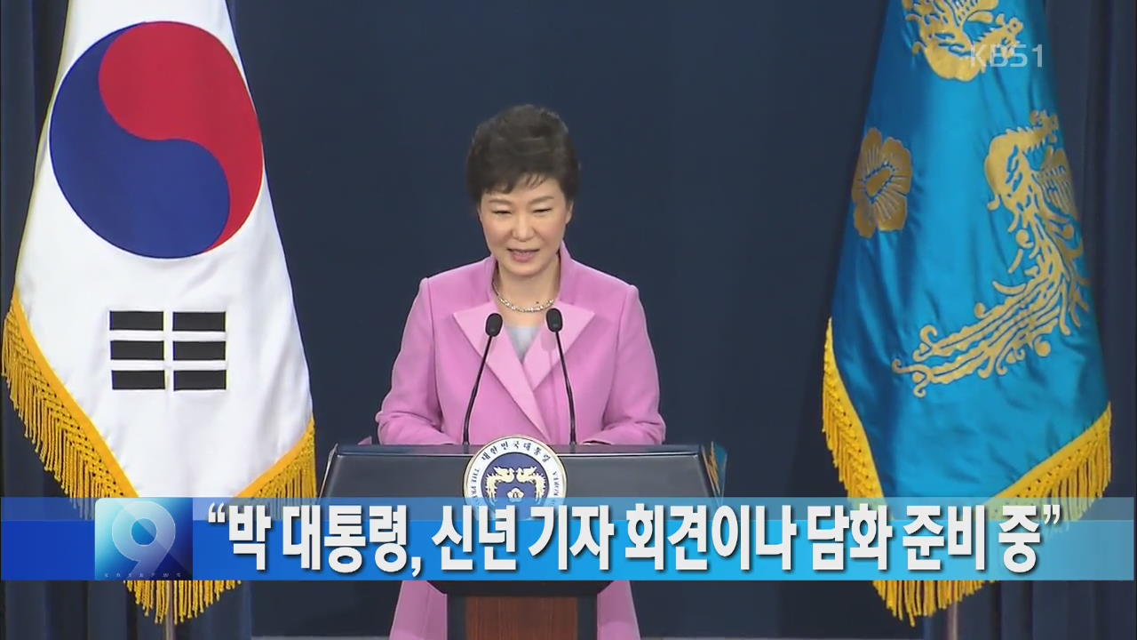 “박 대통령, 신년 기자 회견이나 담화 준비 중”