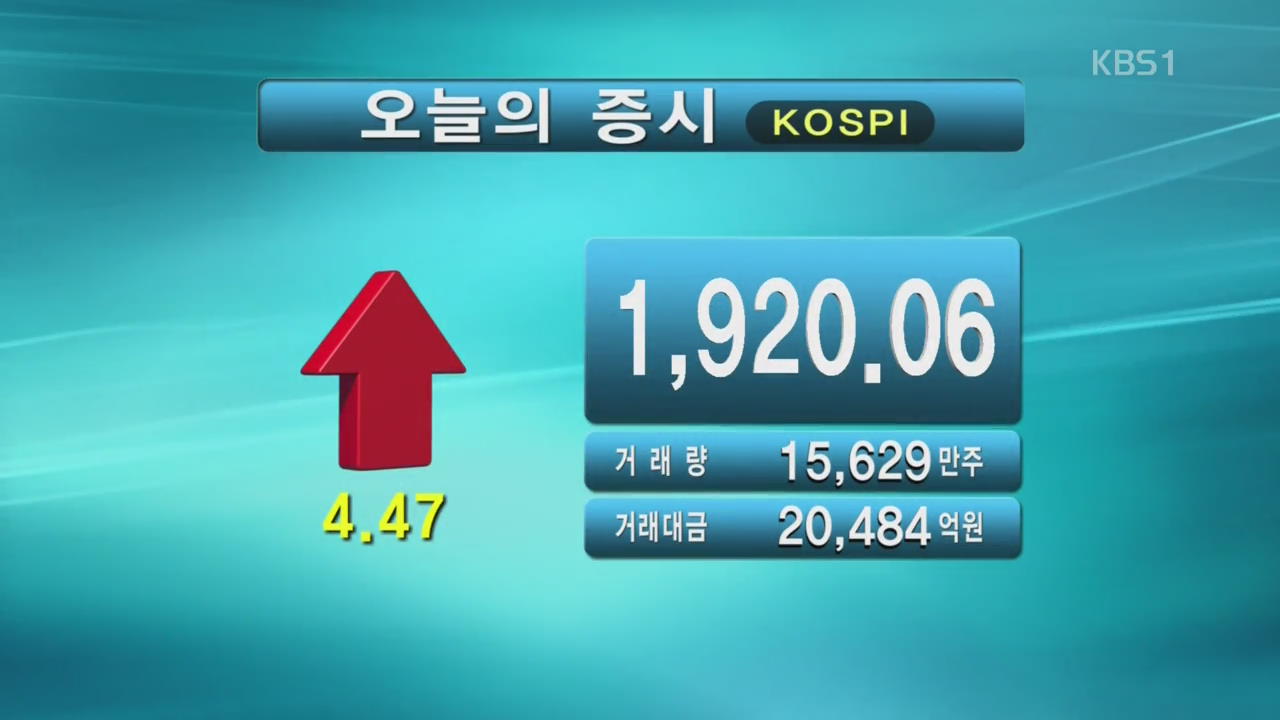 코스피 1,920.06 코스닥 550.51