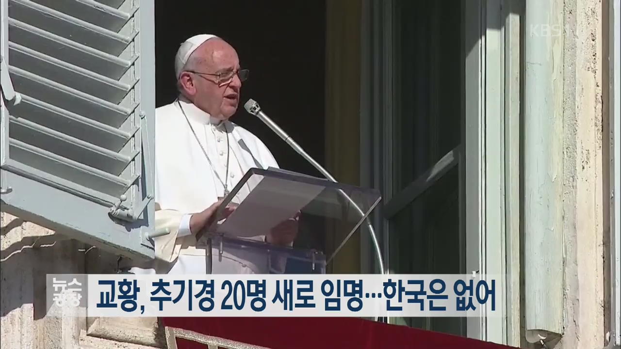 [지금 세계는] 교황, 추기경 20명 새로 임명…한국은 없어 외