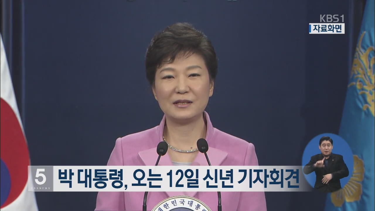 박 대통령, 오는 12일 신년 기자회견