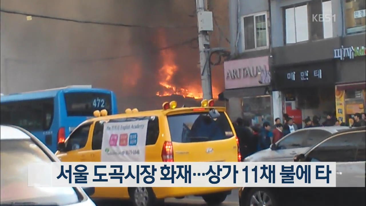 서울 도곡시장 화재…상가 11채 불에 타