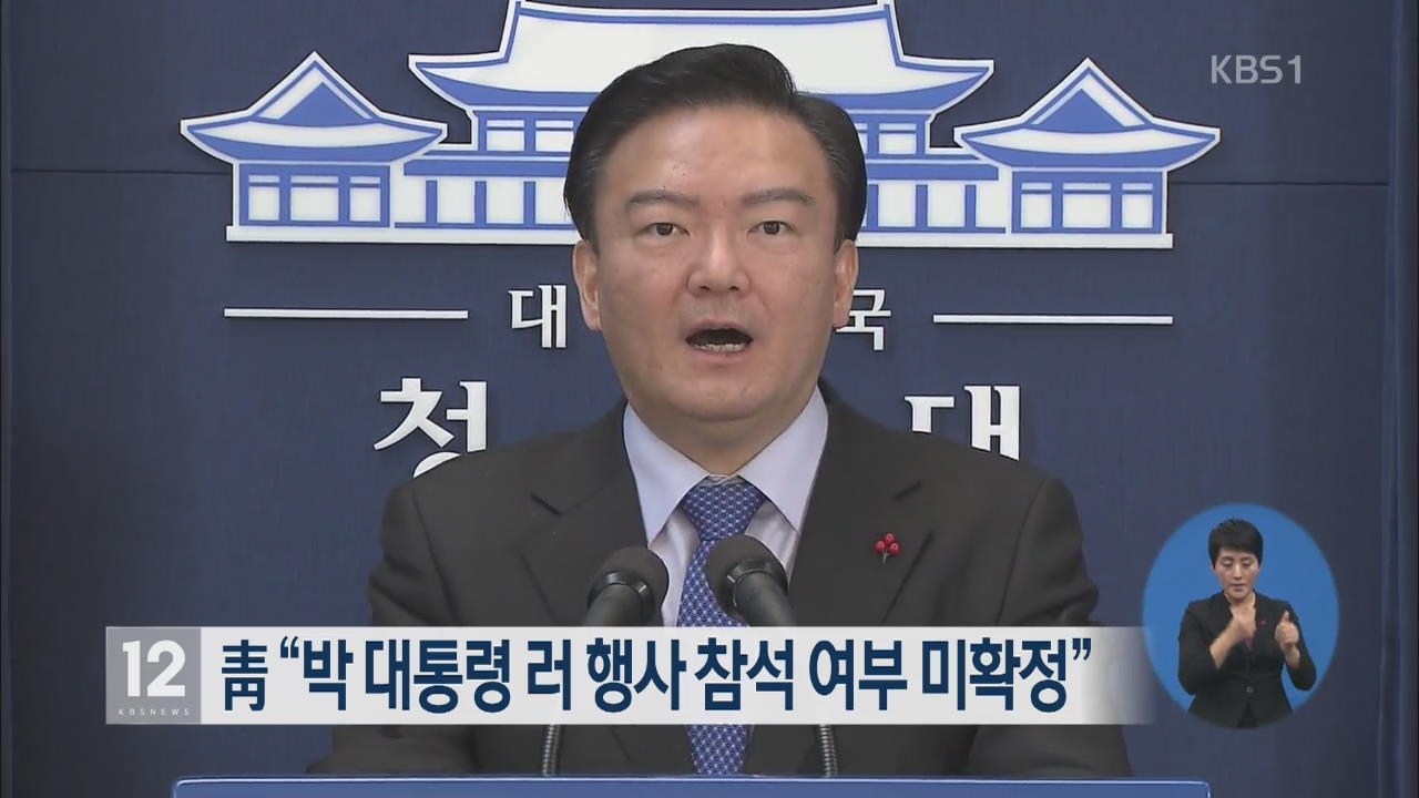 청와대 “박 대통령 러 행사 참석 여부 미확정”