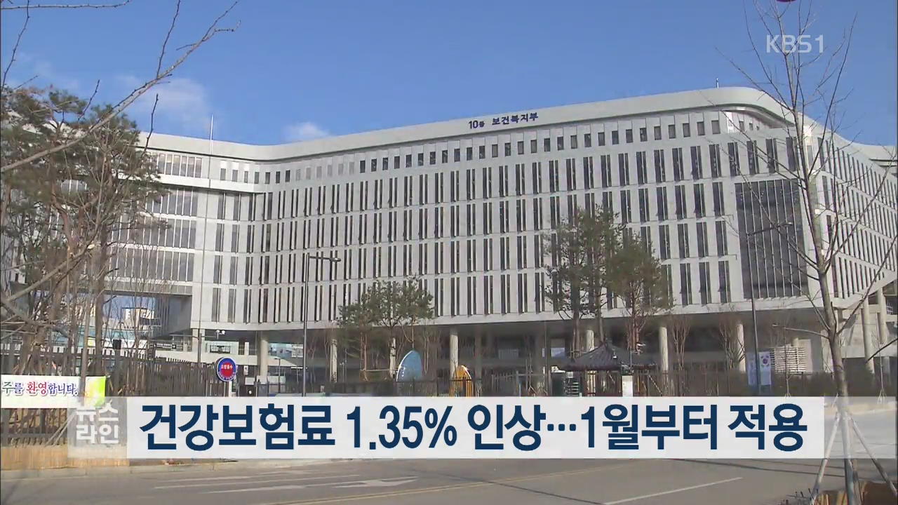 건강보험료 1.35% 인상…1월부터 적용